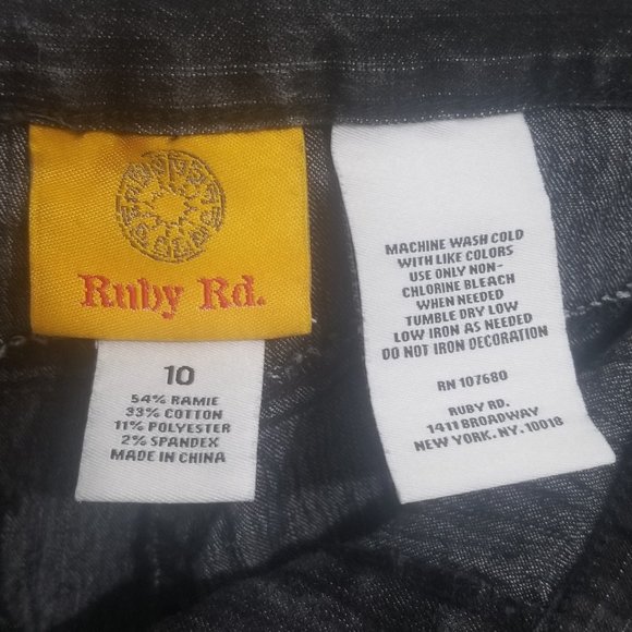 black w silvery glitz Ruby Rd size 10 jeans - Picture 5 of 7